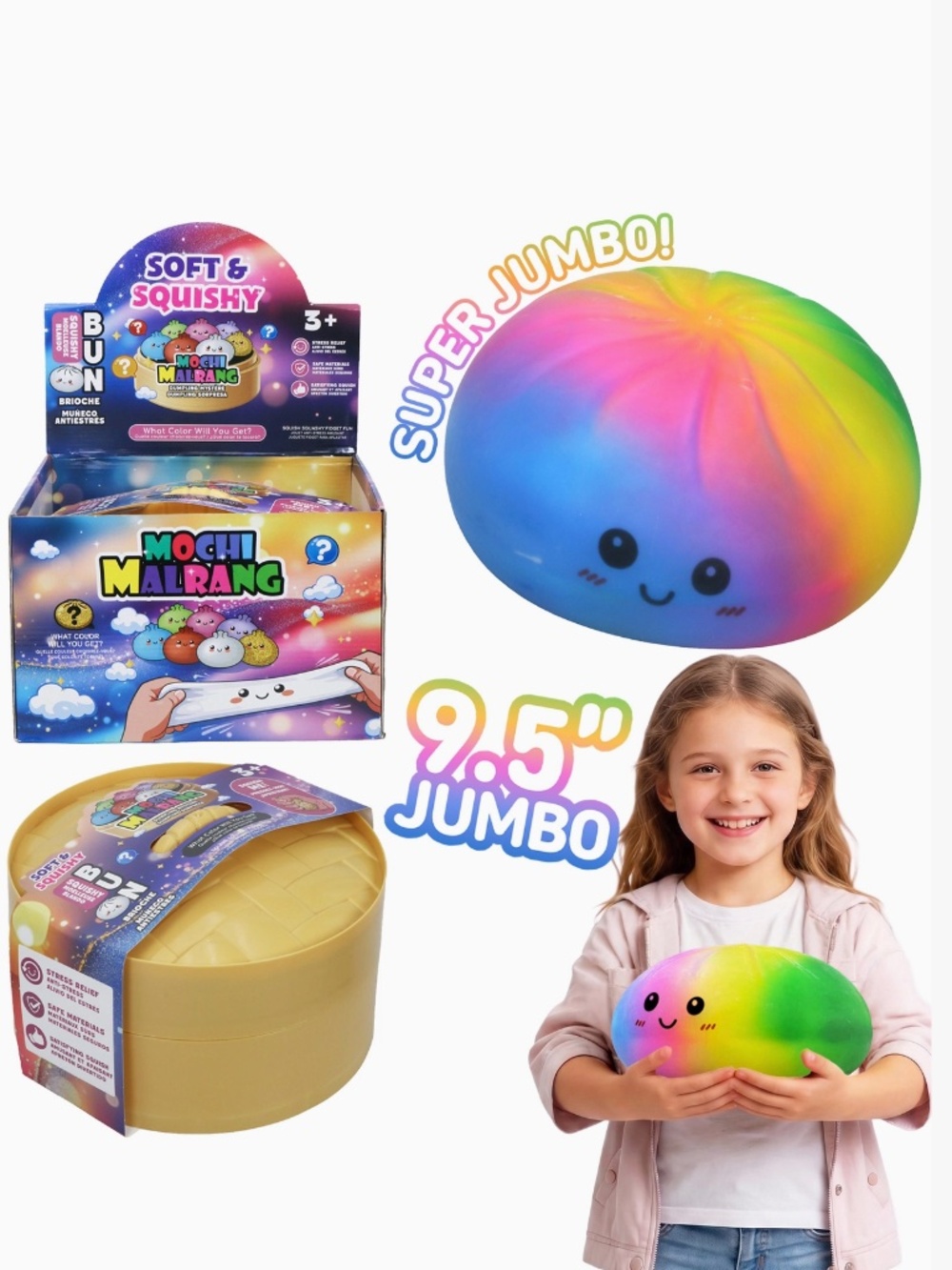 Extra Jumbo Viral Dumpling Squishy - 10 Inch